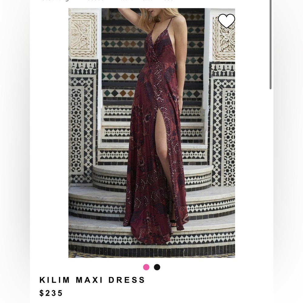 NWT The Jersey diaries maxi kilim deep v slinky lightweight dress